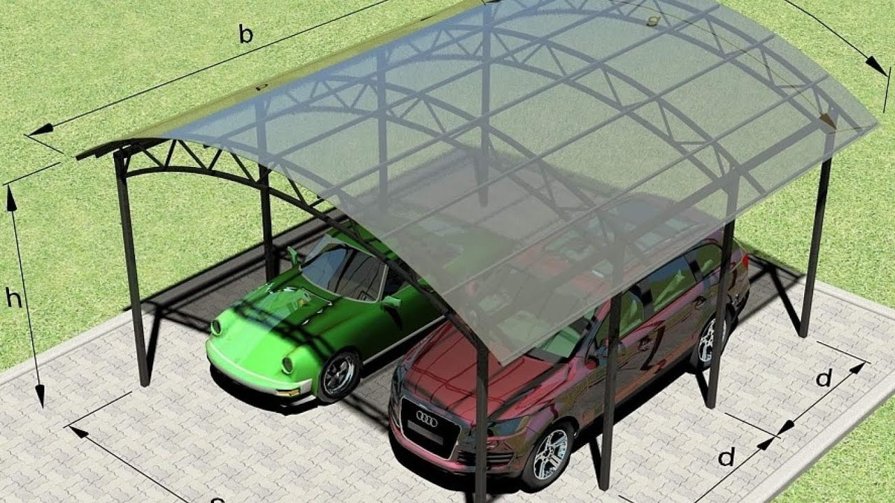 Навес на две машины размеры чертежи фото